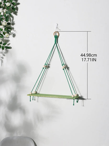 Pink/Green Wooden Wall Shelf for Kids Room