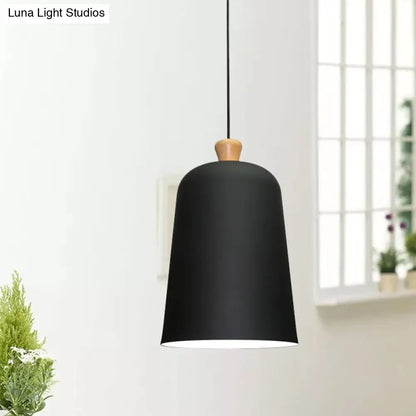 Pink/Grey/Black Bell Pendant Lamp - Modern Style, 1-Bulb Aluminum Ceiling Light for Dining Room