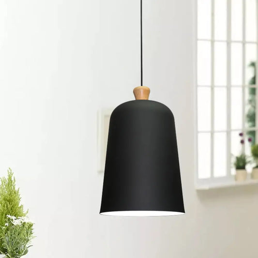 Pink/Grey/Black Bell Pendant Lamp - Modern Style, 1-Bulb Aluminum Ceiling Light for Dining Room