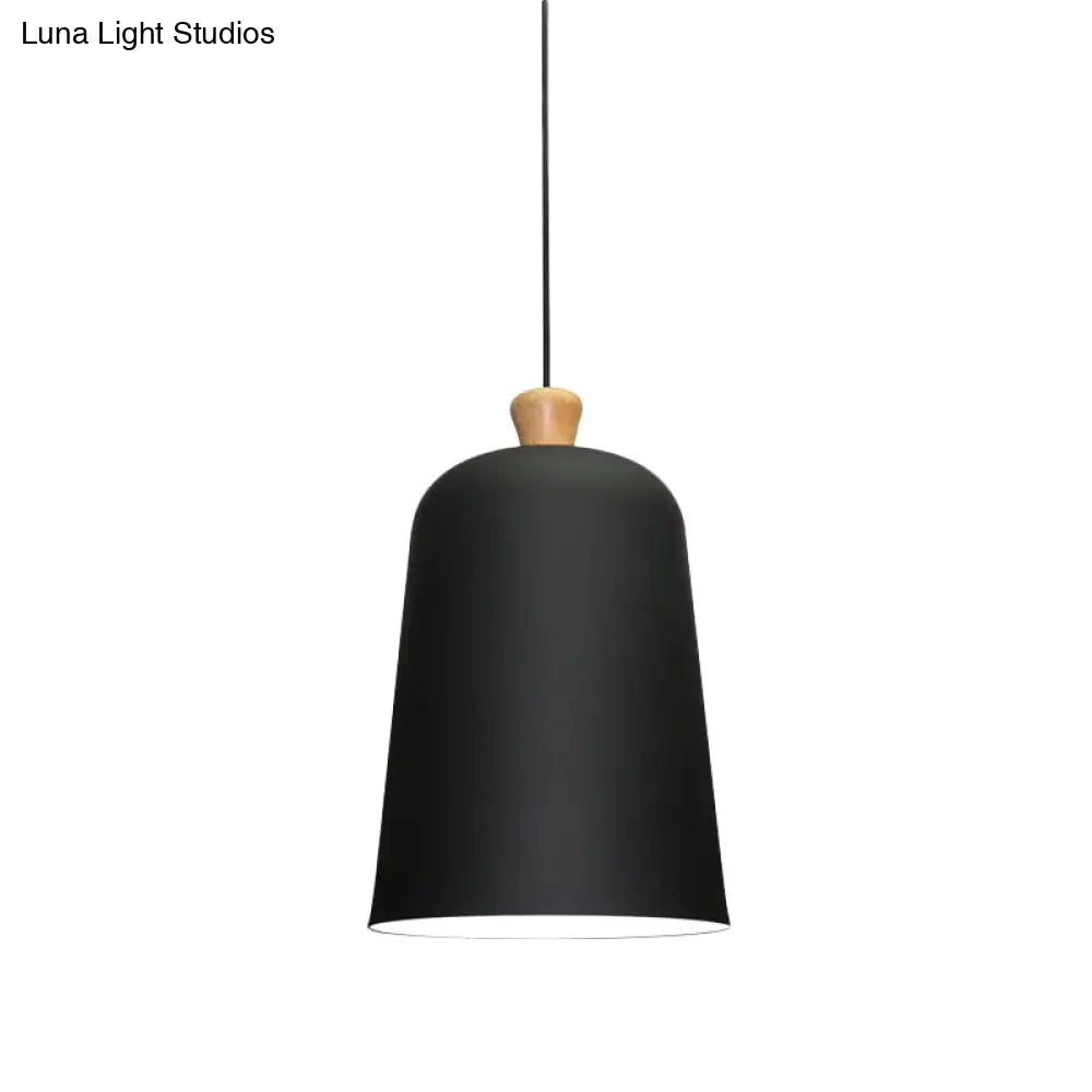 Pink/Grey/Black Bell Pendant Lamp - Modern Style, 1-Bulb Aluminum Ceiling Light for Dining Room