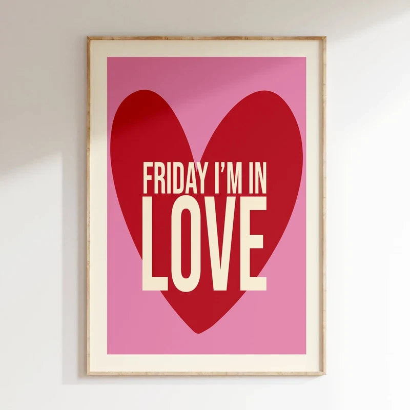 Pink Music Lyrics Wall Art Canvas - 13 / 20x30cm No Frame - Posters