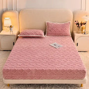 Pink textured cozy tafu fleece queen bedspread with diamond pattern and soft plush material for decorbites cozy tafu