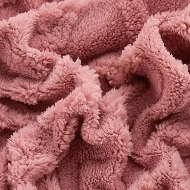 Soft pink faux fur cozy tafu fleece queen bedspread with plush textured surface for bedroom decorbites cozy tafu