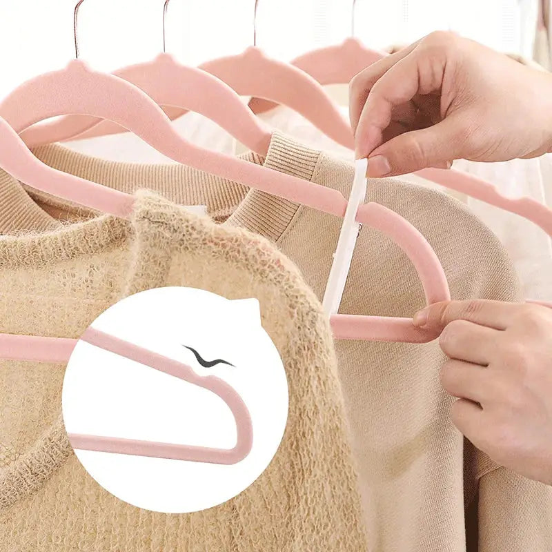 Pink velvet and gold wooden 45cm flocking hanger with pink plastic clips by decorbites 45cm for bedroom trousers rack