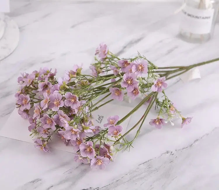 Pink and white artificial flowers babys breath wedding bouquet with delicate imitation flower artificial lavender stems
