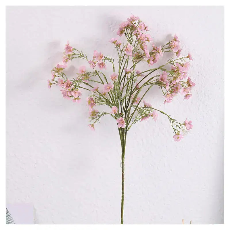 Pink and white artificial flowers babys breath wedding bouquet with delicate pink imitation flower artificial stems by decorbites