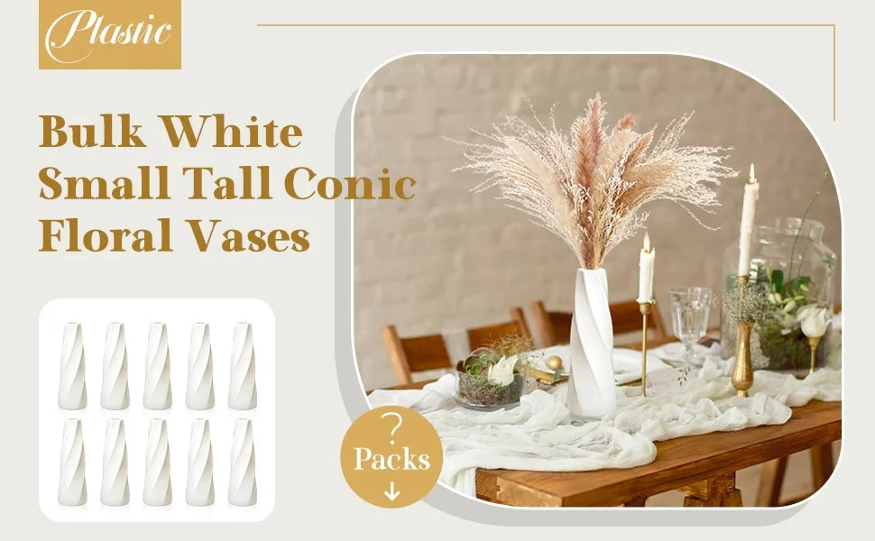 Plastic Retro Flower Vases 6-20 Pack