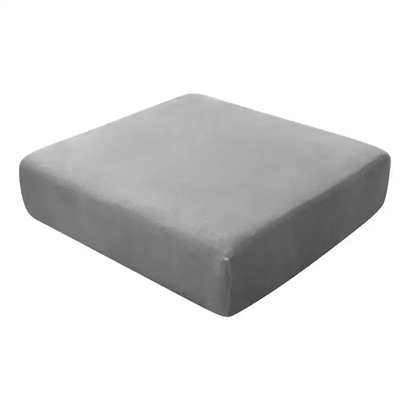 Gray rectangular sofa cushion with soft plush fabric texture for living room protector and elastic cover use
