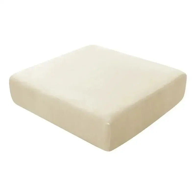 Cream-colored plush square cushion with soft fabric surface for orange velvet elastic sofa cushion cover protector