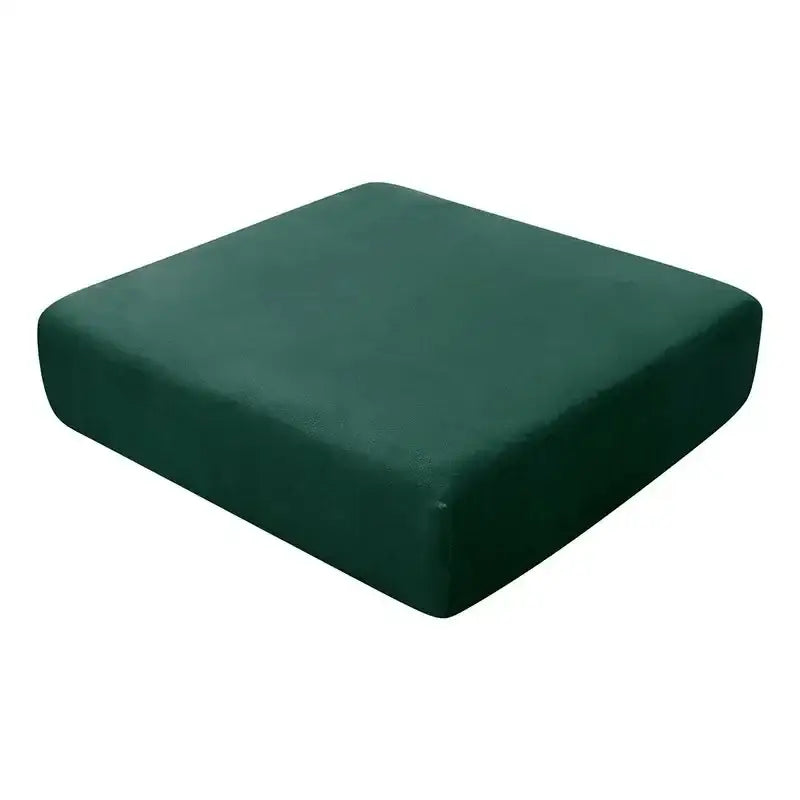 Deep green plush velvet cushion complementing plush orange velvet elastic sofa cushion cover for living room protector