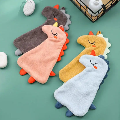 Soft plush unicorn-shaped hand towels in pastel colors made of double-layer coral velvet for kitchen use