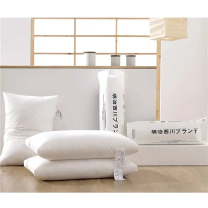 Plush white quilted cotton rectangle neck pillow with soft stitching details for bedroom decorbites cotton rectangle use