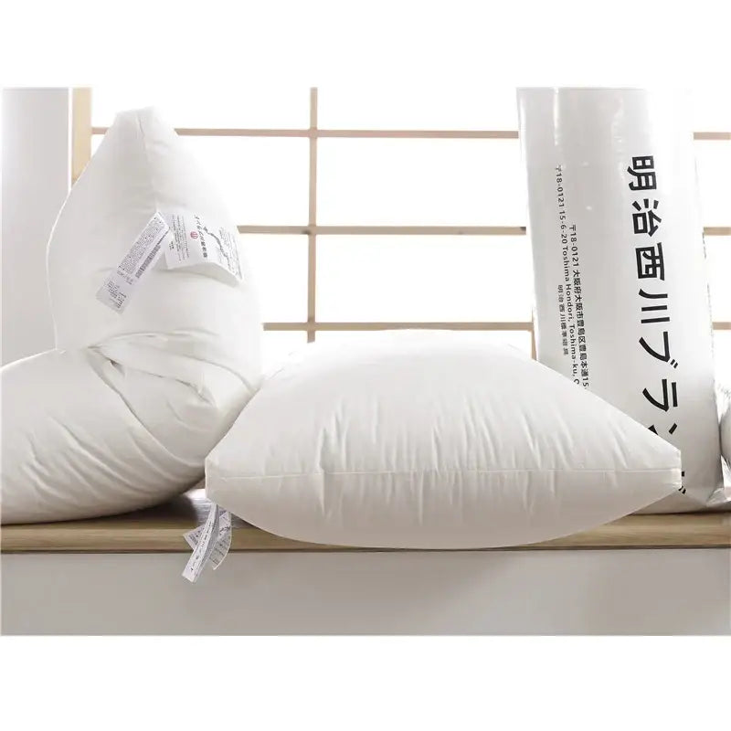 Plush white quilted cotton rectangle neck pillow with soft stitching details for bedroom decorbites cotton rectangle use