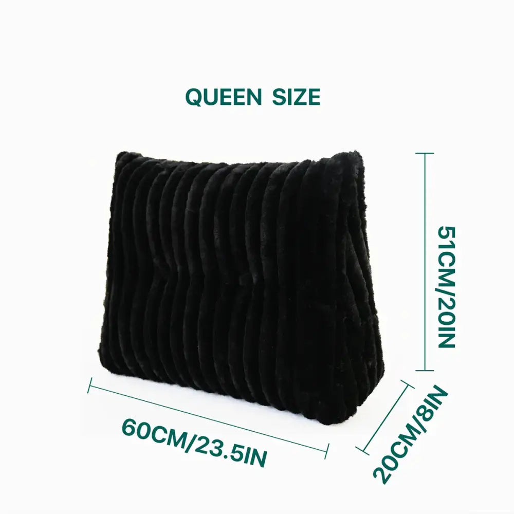 Black corduroy queen-size wedge pillow with vertical ribbed texture for decorbites headboard wedge pillow use