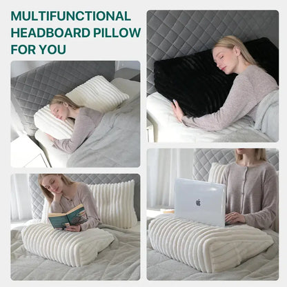 Plush black and white ribbed headboard wedge pillow multifunctional for bedroom reading by decorbites wedge pillow