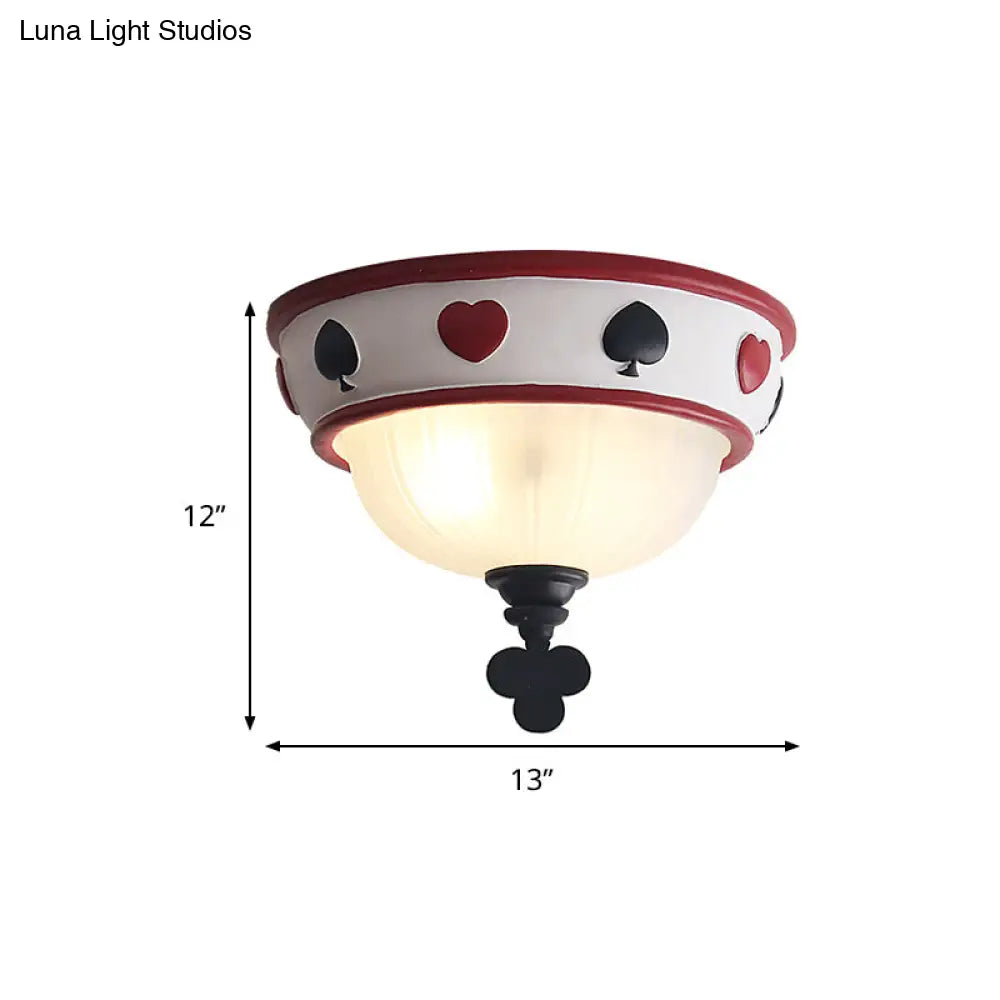 DecorBites™ DecorBites™ Poker Glass Children's Bedroom Ceiling Light - Modern White Ceiling Mount Fixture