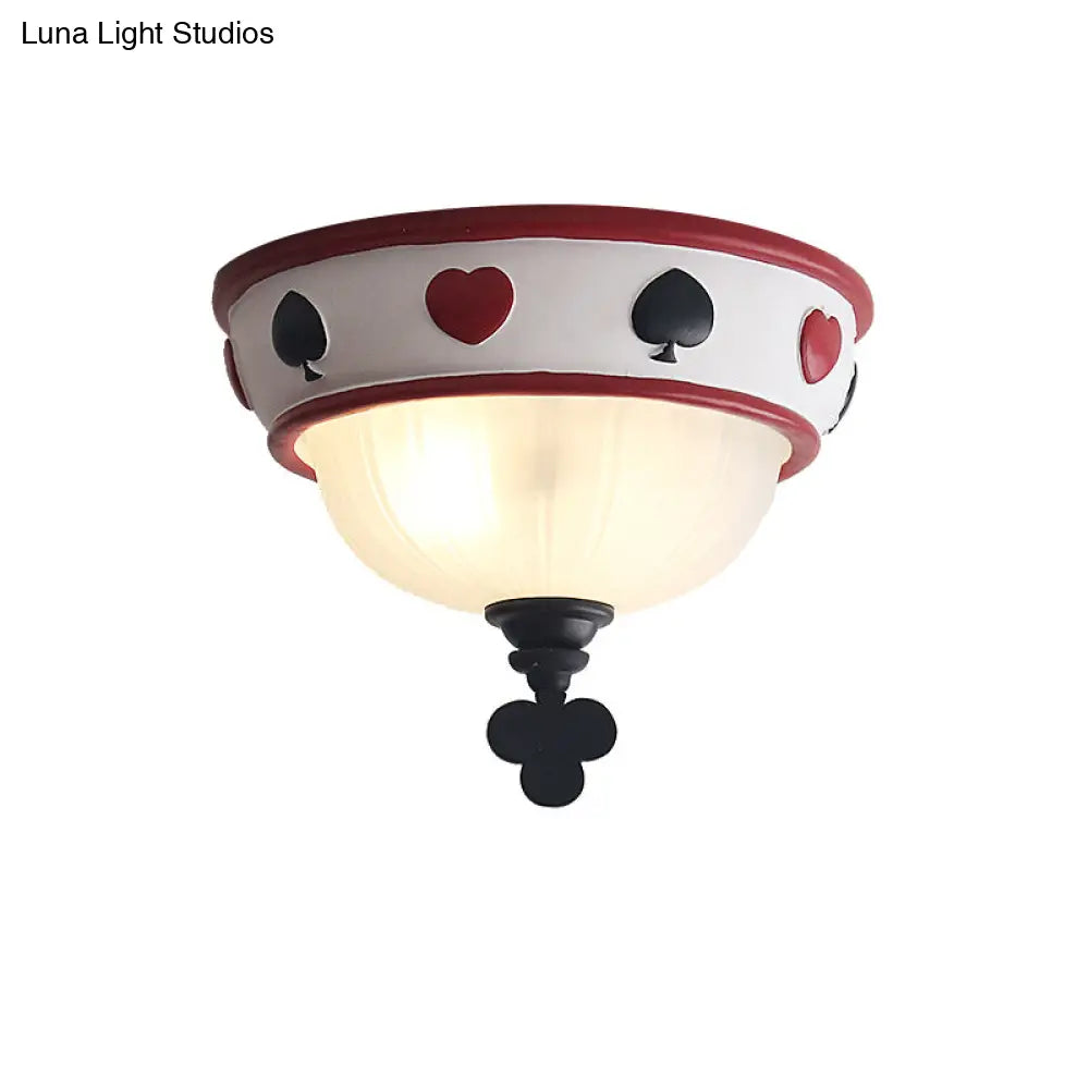 DecorBites™ DecorBites™ Poker Glass Children's Bedroom Ceiling Light - Modern White Ceiling Mount Fixture