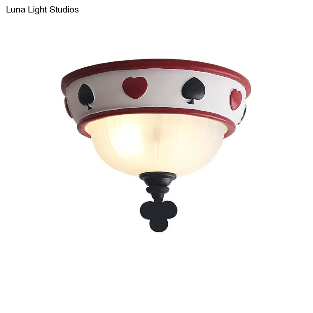 DecorBites™ DecorBites™ Poker Glass Children's Bedroom Ceiling Light - Modern White Ceiling Mount Fixture