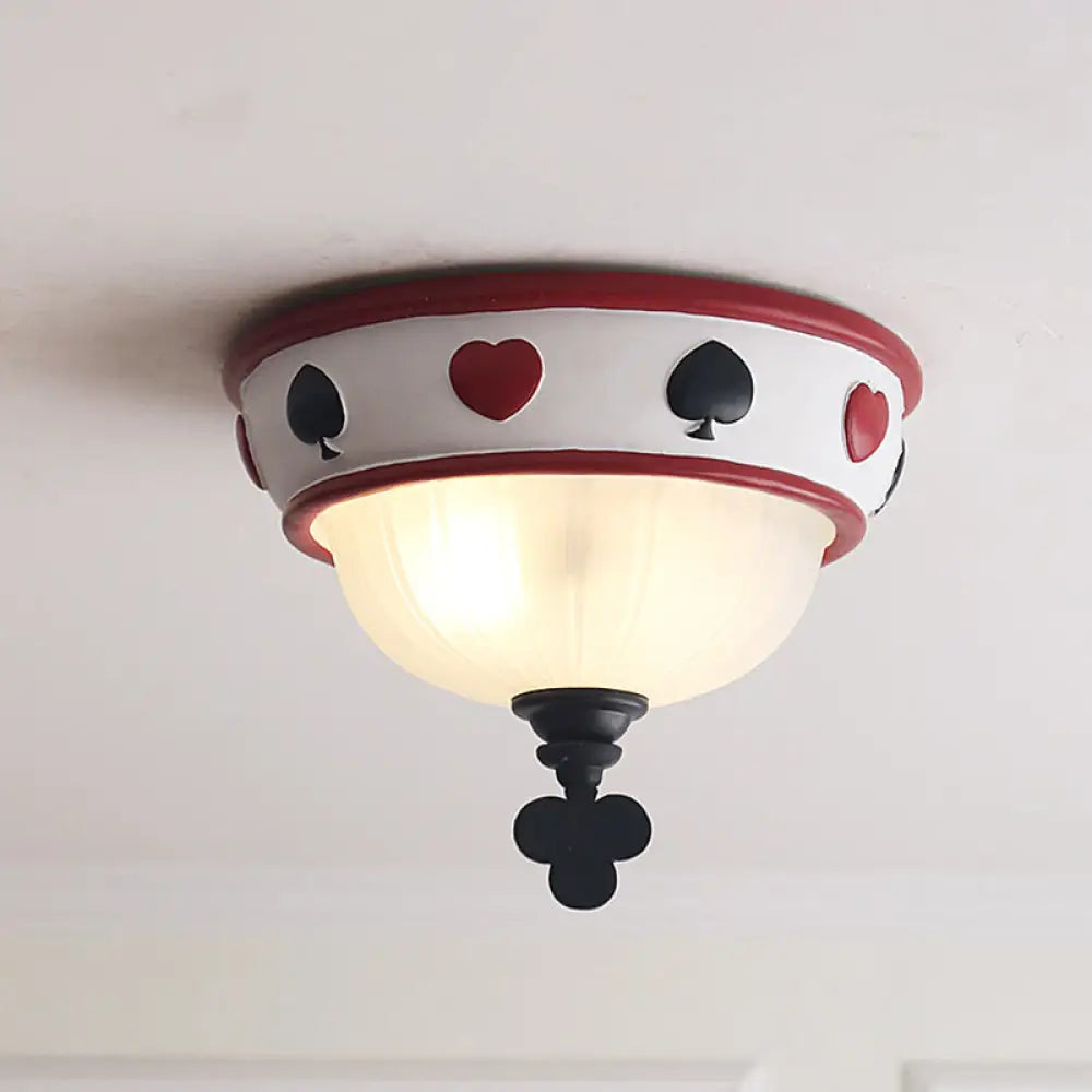 DecorBites™ DecorBites™ Poker Glass Children's Bedroom Ceiling Light - Modern White Ceiling Mount Fixture