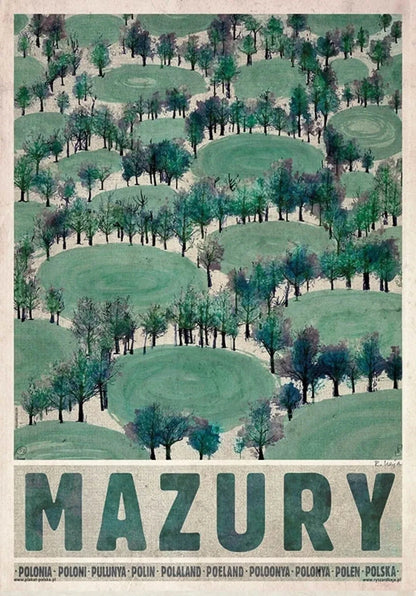 Poland City Vintage Posters Canvas Wall Art