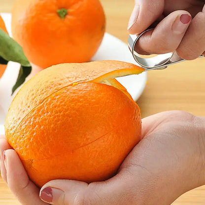 Shiny polished stainless steel decorbites citrus peeler kitchen zester ring for easy citrus peeling and zesting