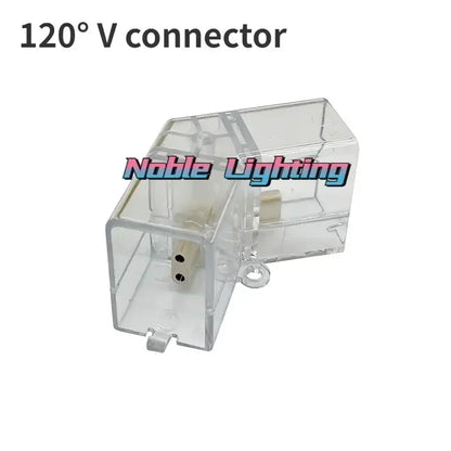 Clear plastic 120° v connector with beige internal components for decorbites geometric led lights snowflake decor