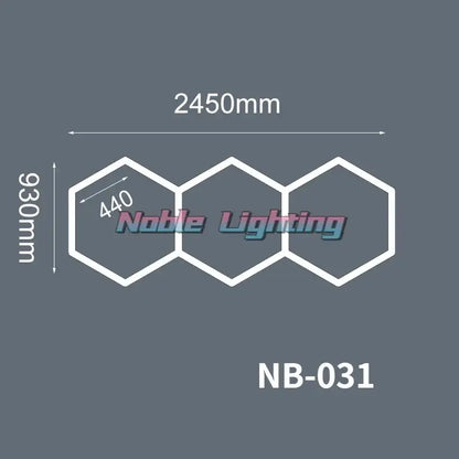 Noble lighting nb-031 white hexagonal geometric led lights with three panels for polygonal snowflake decorbites garage workshop decor