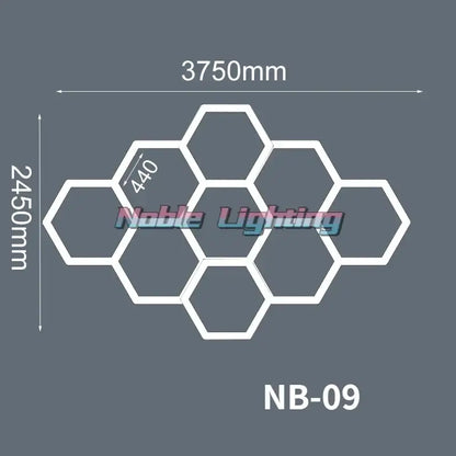 White hexagonal led wall light fixture nb-09 with modern geometric design for garage workshop decorbites geometric led lights