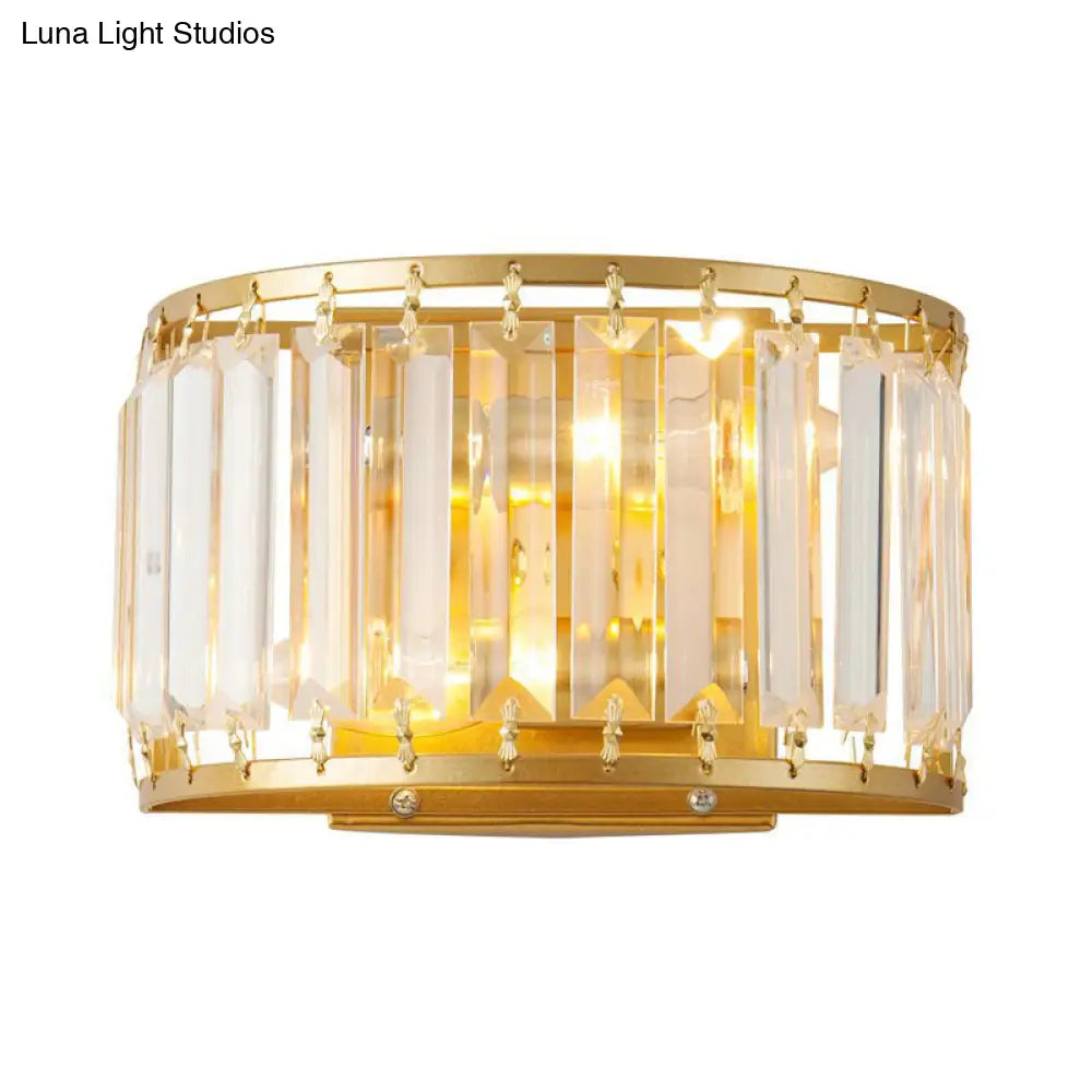 DecorBites™ DecorBites™ Post-Modern Black/Gold Crystal Wall Light Sconce - 2 Bulb Living Room Lamp