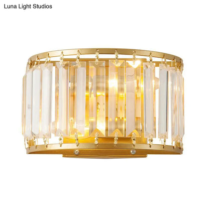 DecorBites™ DecorBites™ Post-Modern Black/Gold Crystal Wall Light Sconce - 2 Bulb Living Room Lamp