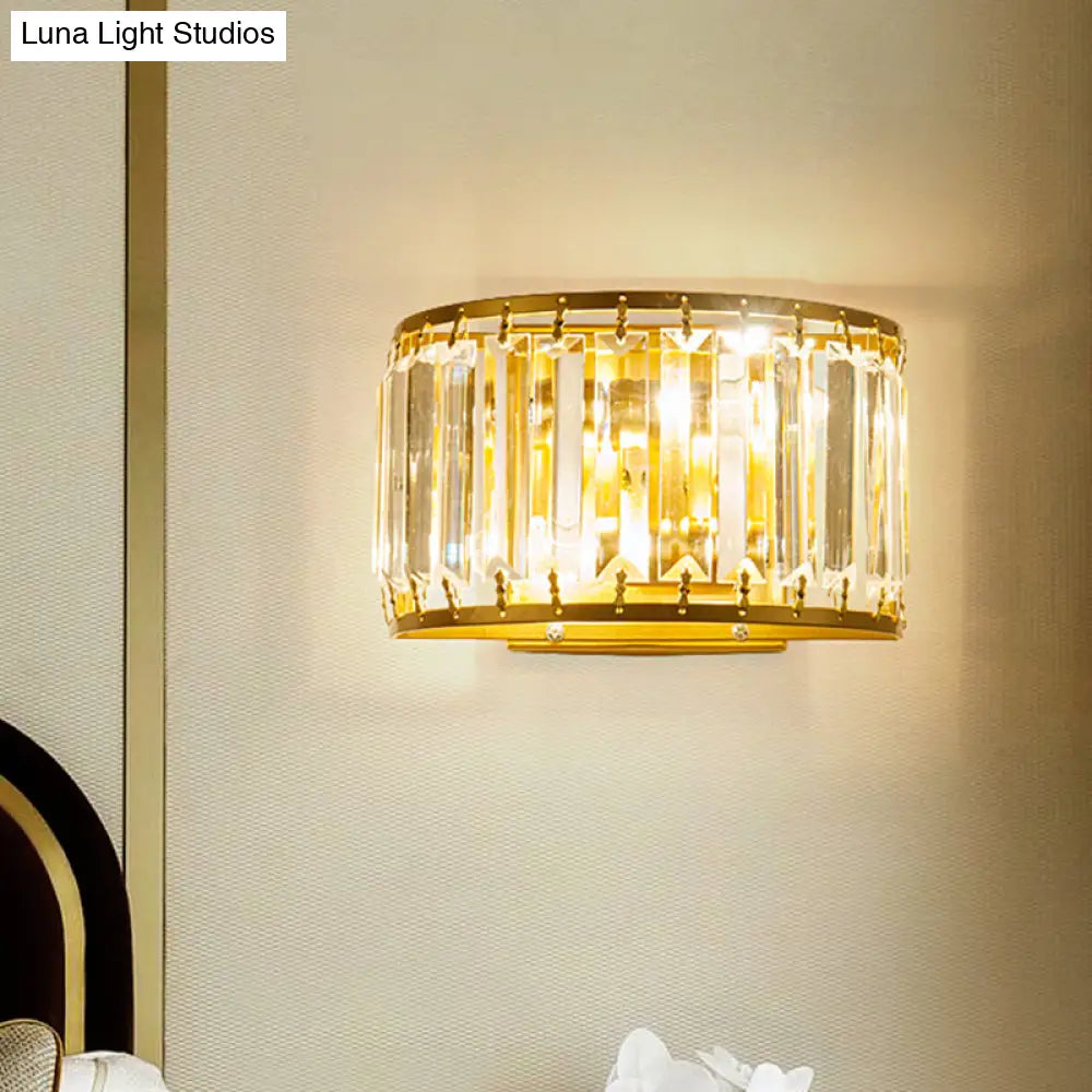 DecorBites™ DecorBites™ Post-Modern Black/Gold Crystal Wall Light Sconce - 2 Bulb Living Room Lamp