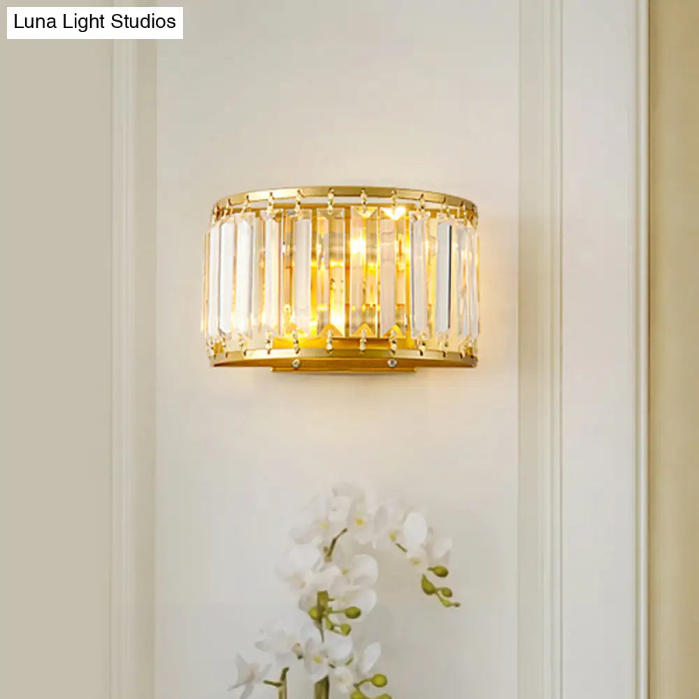 DecorBites™ DecorBites™ Post-Modern Black/Gold Crystal Wall Light Sconce - 2 Bulb Living Room Lamp