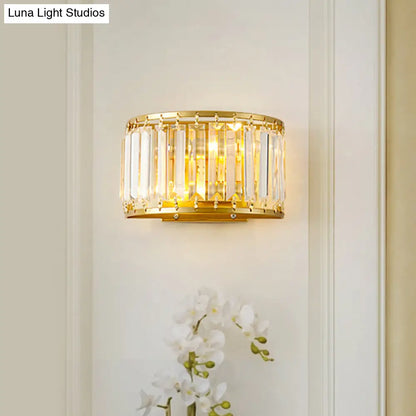 DecorBites™ DecorBites™ Post-Modern Black/Gold Crystal Wall Light Sconce - 2 Bulb Living Room Lamp