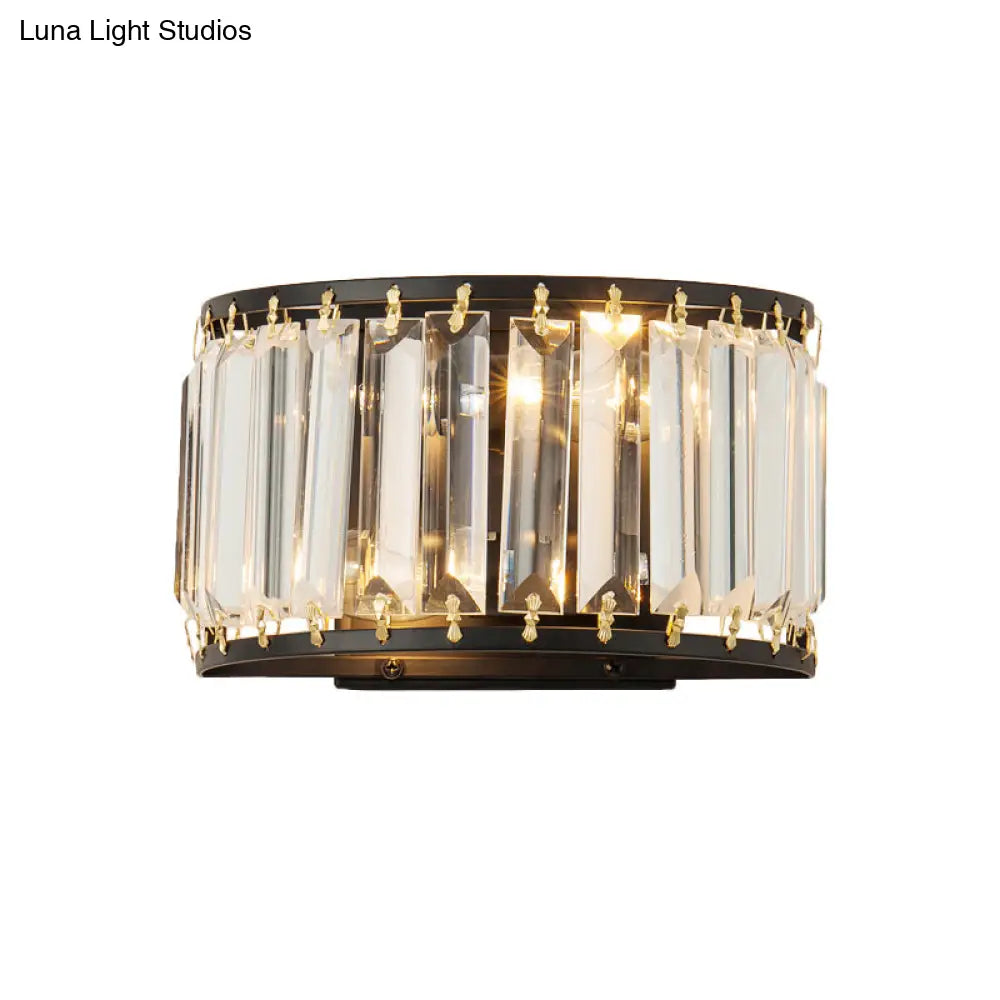 DecorBites™ DecorBites™ Post-Modern Black/Gold Crystal Wall Light Sconce - 2 Bulb Living Room Lamp