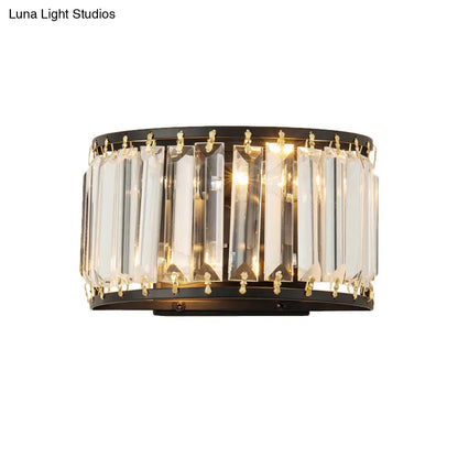 DecorBites™ DecorBites™ Post-Modern Black/Gold Crystal Wall Light Sconce - 2 Bulb Living Room Lamp