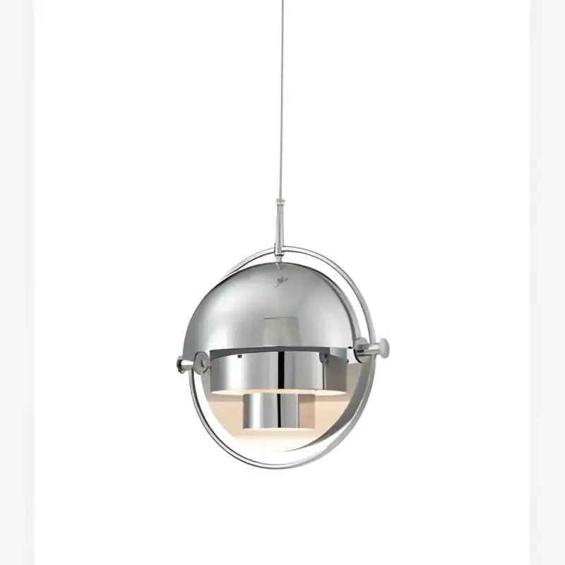 Post modern black and gold chrome-finished spherical iron pendant lights with visible internal lighting for dining room decorbites iron pendant