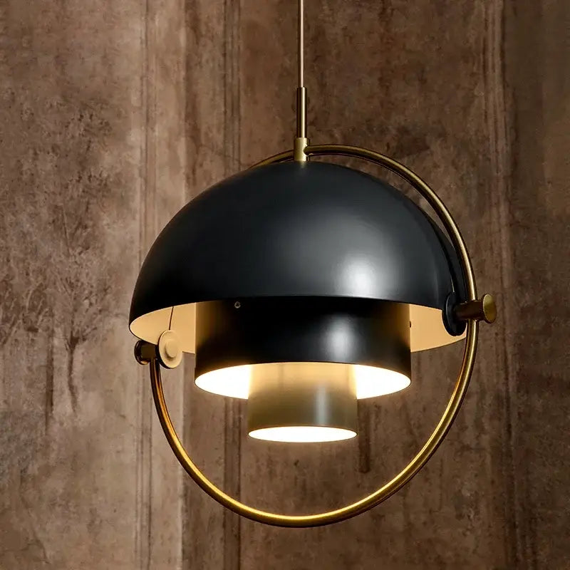 Post modern black and gold iron pendant lights with matte finish and warm lighting for dining room decorbites iron pendant