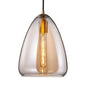 Post-Modern Cone Pendant Lamp – 8.5"/10" Width – Amber/Smoky Glass – 1 Light – Living Room