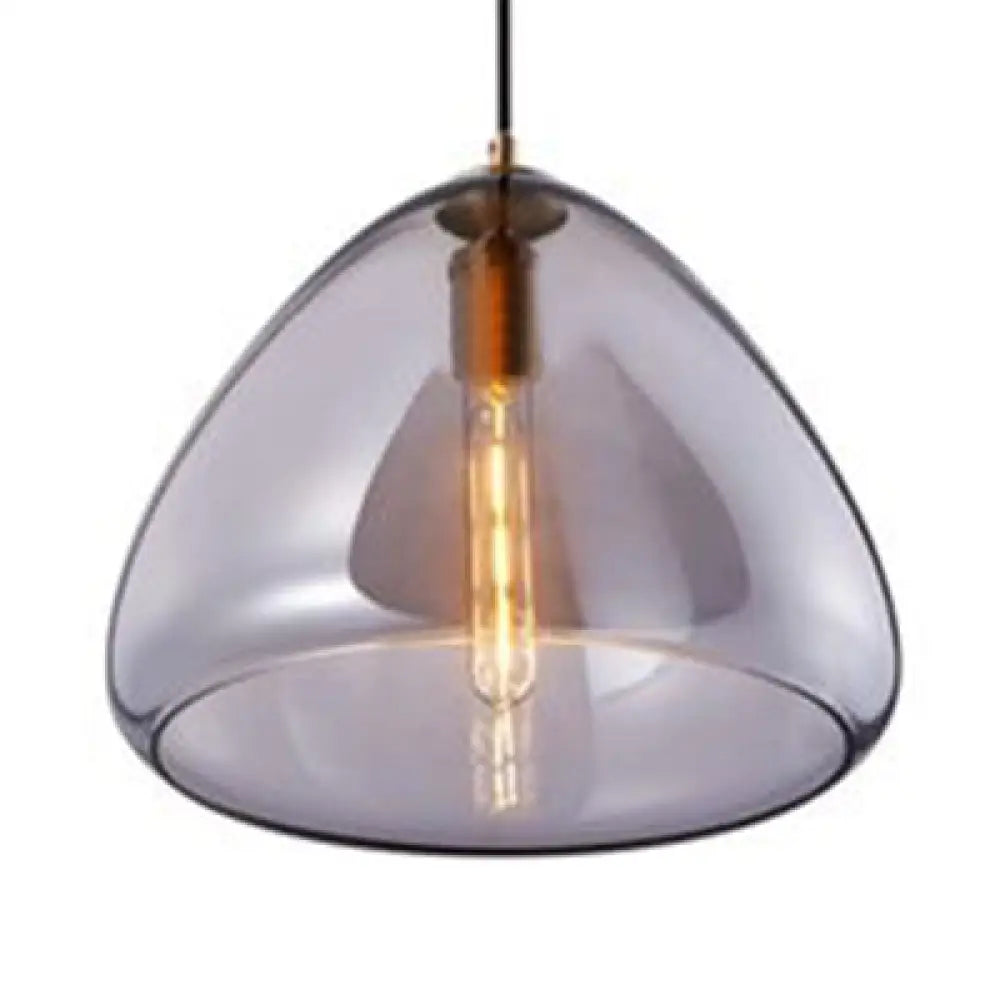 Post-Modern Cone Pendant Lamp – 8.5"/10" Width – Amber/Smoky Glass – 1 Light – Living Room