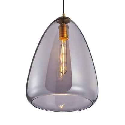 Post-Modern Cone Pendant Lamp – 8.5"/10" Width – Amber/Smoky Glass – 1 Light – Living Room