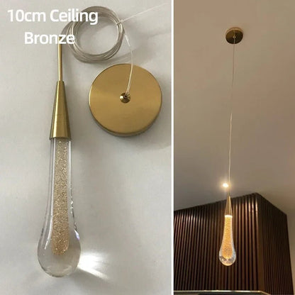 Post-Modern Crystal Teardrop Glass Pendant Light - Decorbites