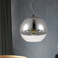 Post-Modern Glass Globe Pendant Light - 6"/8"/10" Width - 1 Light - Sliver Finish