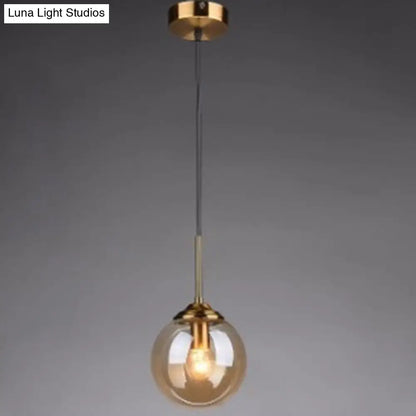 Post-Modern Minimalist Hanging Lamp with Globe Glass Shade Pendant Light