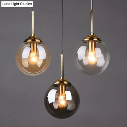 Post-Modern Minimalist Hanging Lamp with Globe Glass Shade Pendant Light