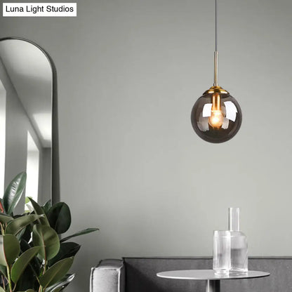 Post-Modern Minimalist Hanging Lamp with Globe Glass Shade Pendant Light