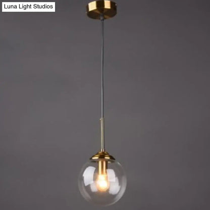 Post-Modern Minimalist Hanging Lamp with Globe Glass Shade Pendant Light