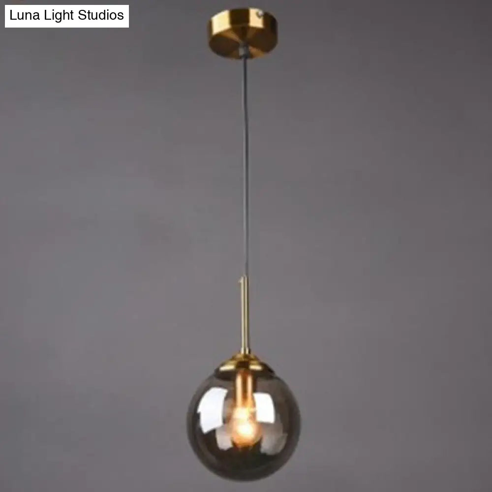 Post-Modern Minimalist Hanging Lamp with Globe Glass Shade Pendant Light