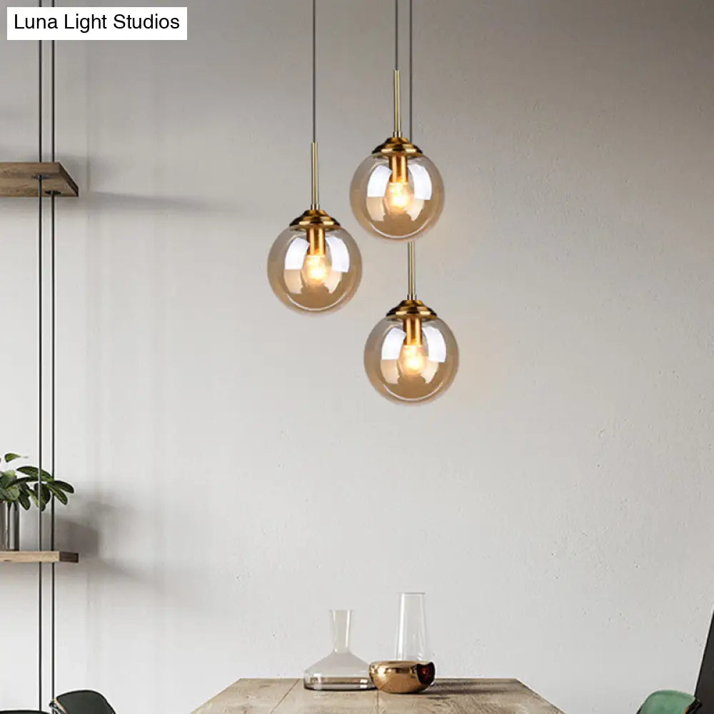 Post-Modern Minimalist Hanging Lamp with Globe Glass Shade Pendant Light