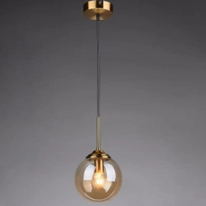 Post-Modern Minimalist Hanging Lamp with Globe Glass Shade Pendant Light