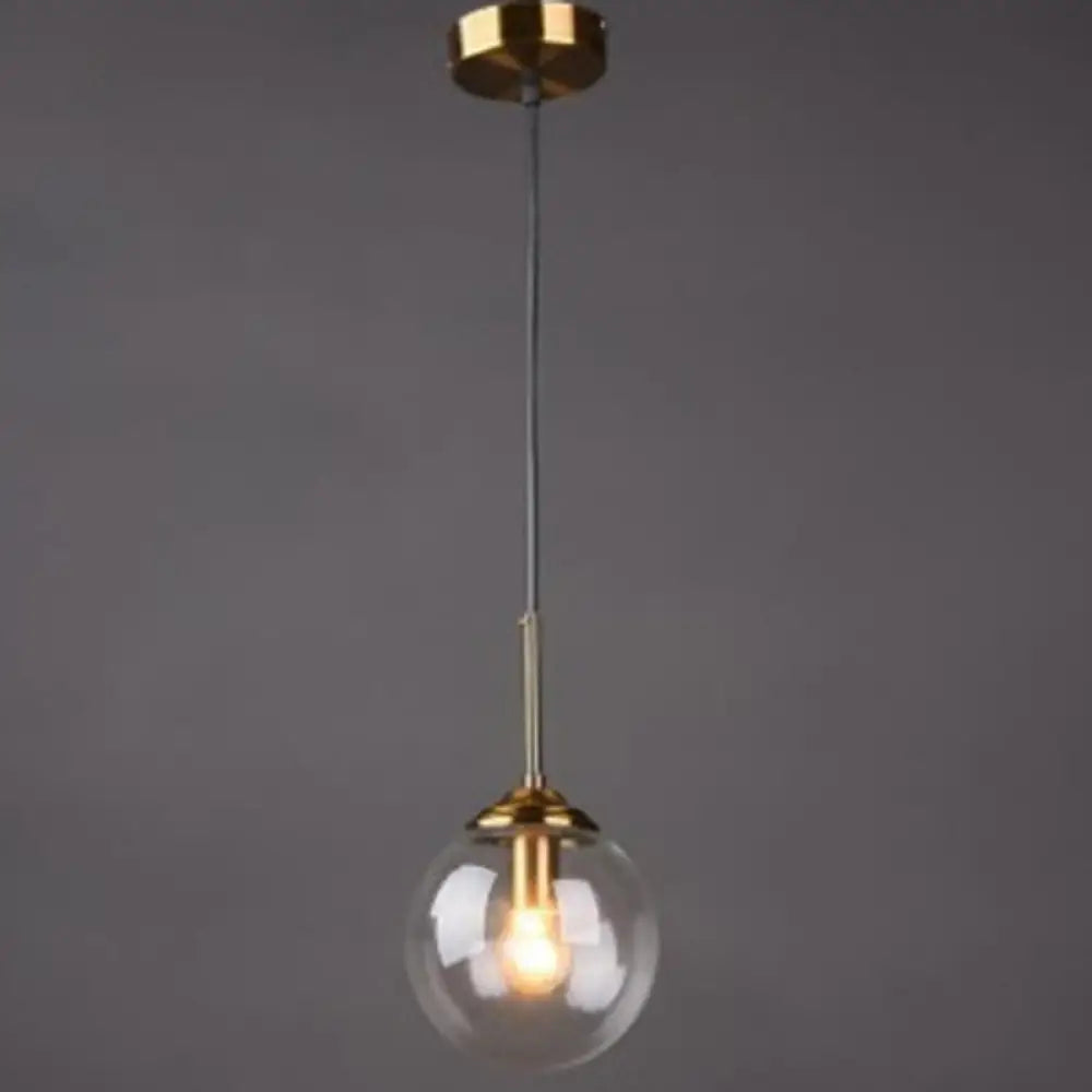 Post-Modern Minimalist Hanging Lamp with Globe Glass Shade Pendant Light